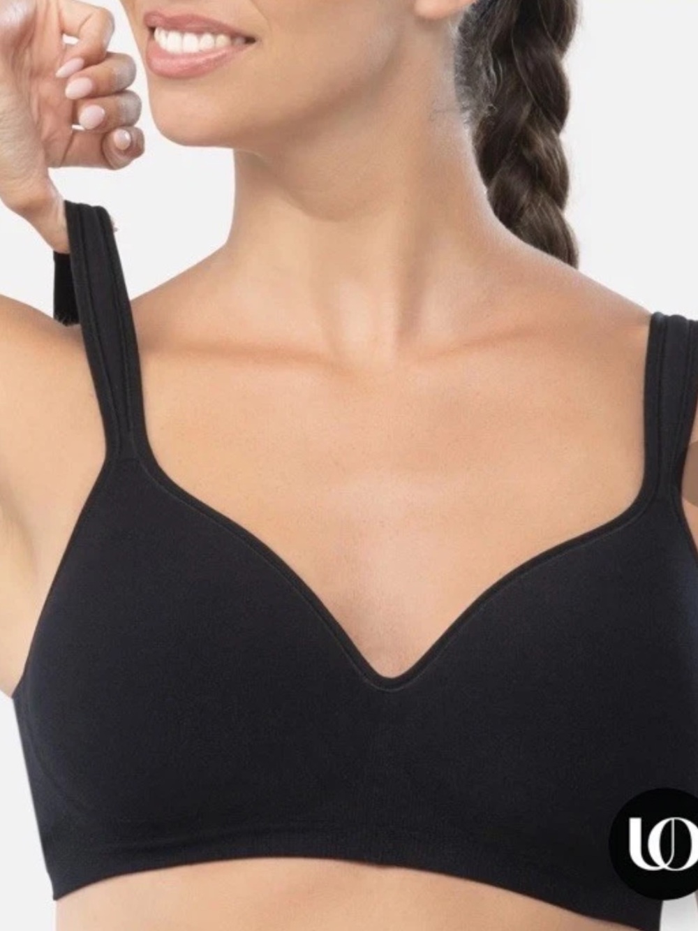 Underoutfit 460 The Perfect Neckline Bra Black Small Modal Comfort Adjustable